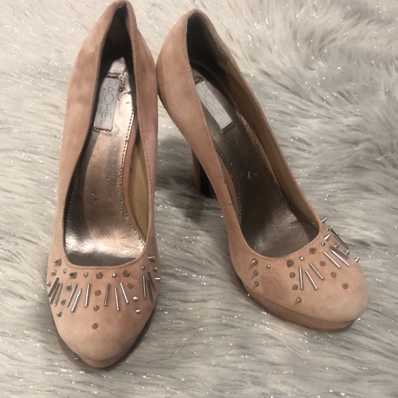RACHEL Rachel Roy Suede Platform Studded Heels - Picture 4 of 8